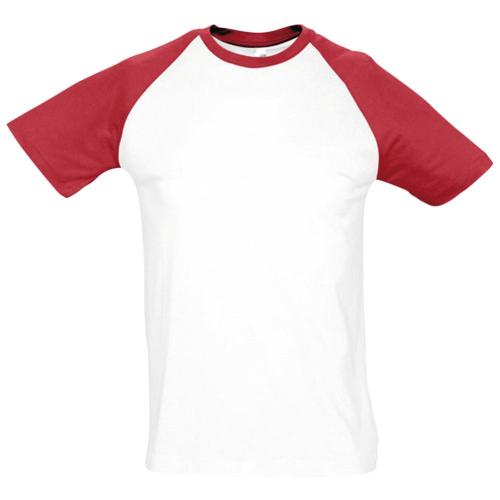 Футболка мужская двухцветная Funky 150, белый/красный, размер XL