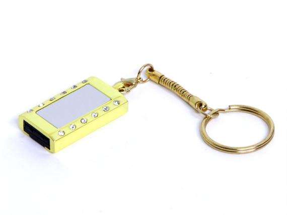 USB 2.0- флешка на 64 Гб «Кулон» с кристаллами и мини чипом