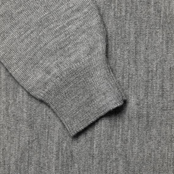 Джемпер Stitch с контрастной отделкой, серый с бордовым, размер M
