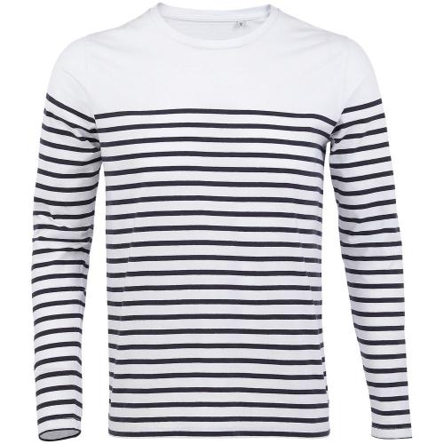 Футболка мужская с длинным рукавом Matelot LSL Men, белая с темно-синим, размер S