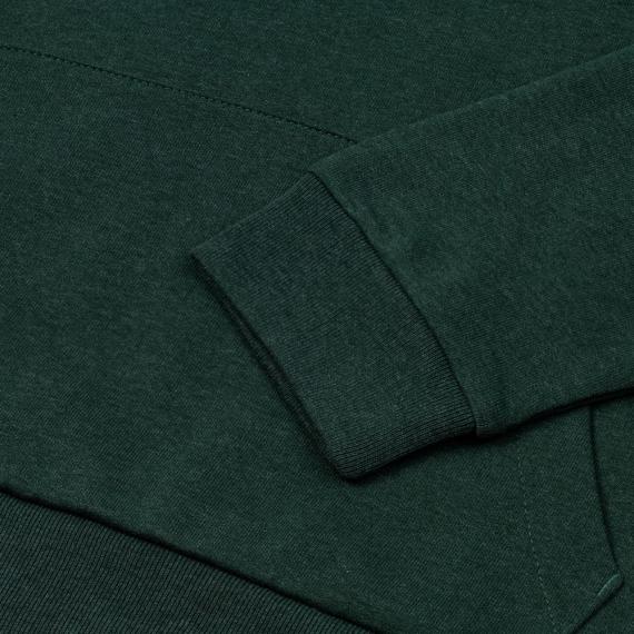 Толстовка с капюшоном унисекс Hoodie, темно-зеленый меланж, размер XS