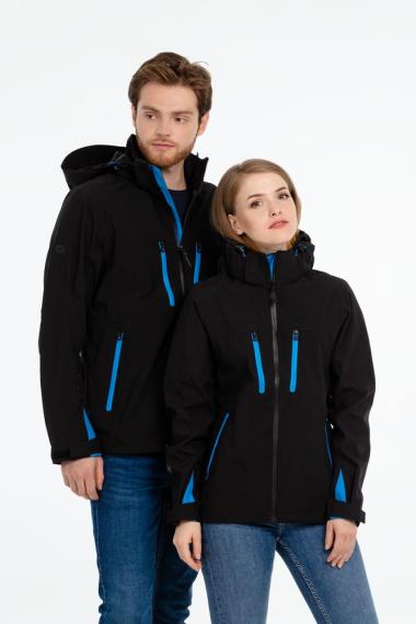 Куртка софтшелл женская Patrol черная с синим, размер XL