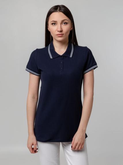 Рубашка поло женская Virma Stripes lady, темно-синяя, размер L