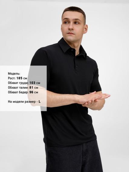 Рубашка поло унисекс Senti, черная, размер XXL