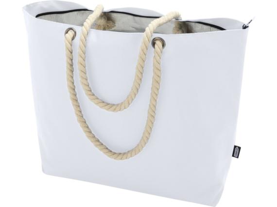 Пляжная сумка-холодильник Panama GRS из переработанных материалов с ручками-шнурками