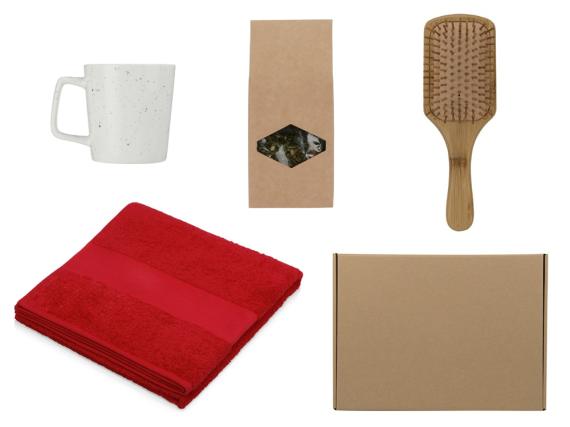 Подарочный набор для ванны с полотенцем, расческой и кружкой