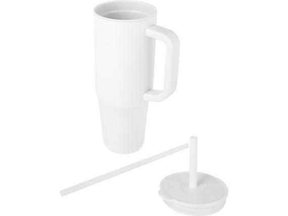 Герметичная термокружка «Brady» с силиконовой трубочкой, переработанная сталь, 900 мл