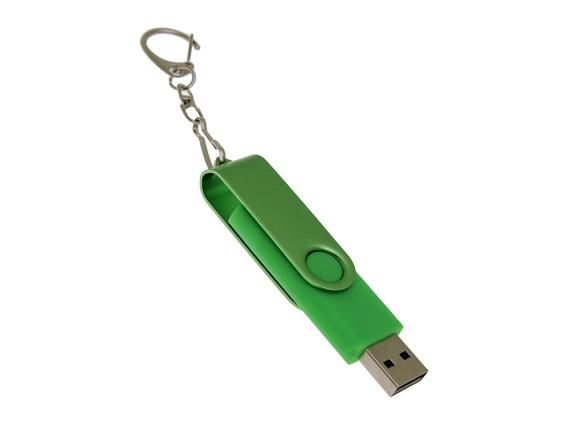 USB 2.0- флешка на 32 Гб с поворотным механизмом и дополнительным разъемом Type-C