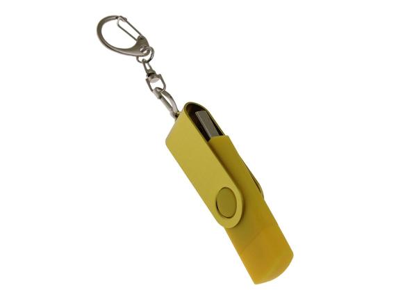 USB 2.0- флешка на 32 Гб с поворотным механизмом и дополнительным разъемом Type-C