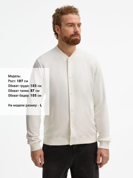 Бомбер унисекс Nuppu, молочно-белый, размер M