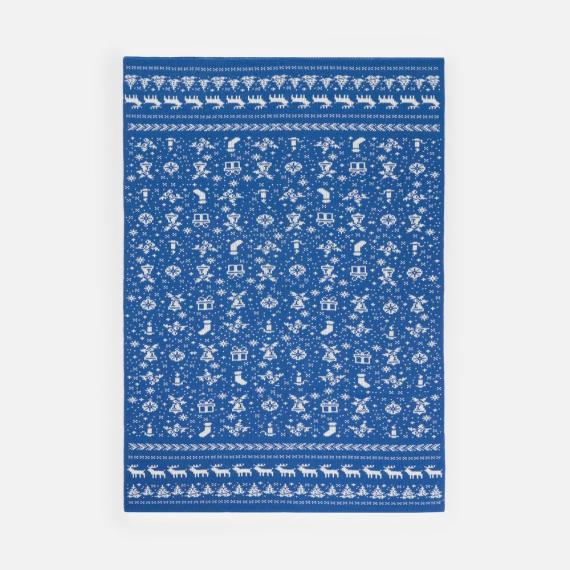 Плед Holidale, синий с молочным