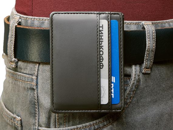 Картхолдер для двух карт и наличных денег с зажимом «Crave»