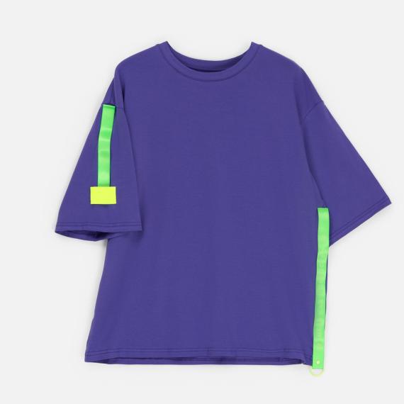 Футболка унисекс оверсайз Street Vibes, фиолетовая, размер XS/S