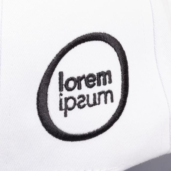 Бейсболка Canopy, белая с темно-синим кантом