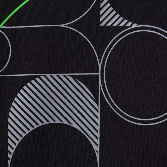 Футболка оверсайз с двойным рукавом Kosmos, черная, размер XS/S