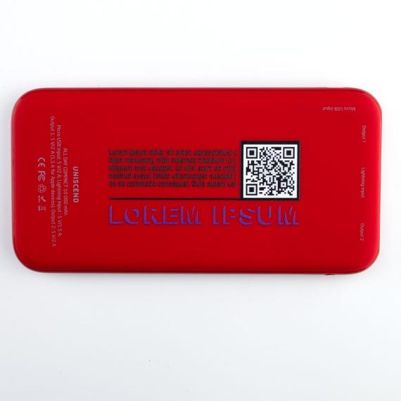Aккумулятор Uniscend All Day Type-C 10000 мAч, красный
