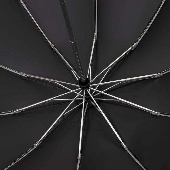 Зонт обратного сложения с ручкой-карабином Foldberry, серый