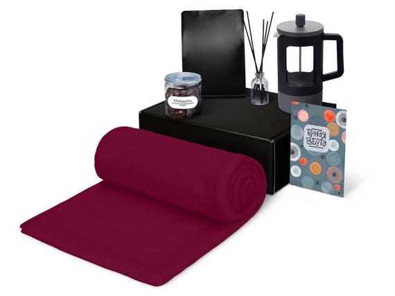 Подарочный набор «Re:y. Vive» с пледом, френч-прессом и кофе