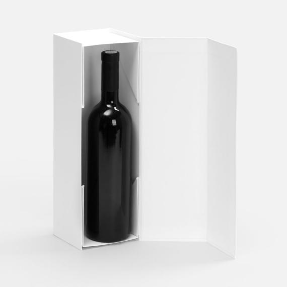 Коробка складная под бутылку Color Jacket Fold, белая