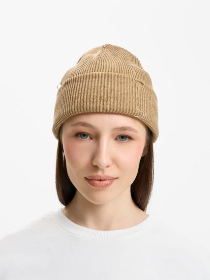 Шапка Ribelle, коричнево-бежевый меланж