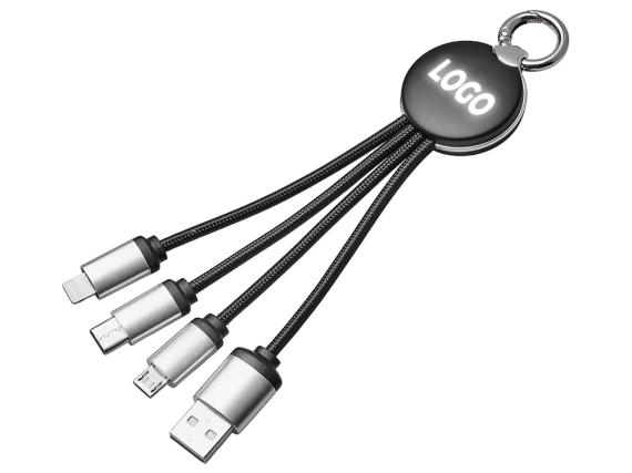 Зарядный кабель 3-в-1 с подсветкой лого «Ion mini»