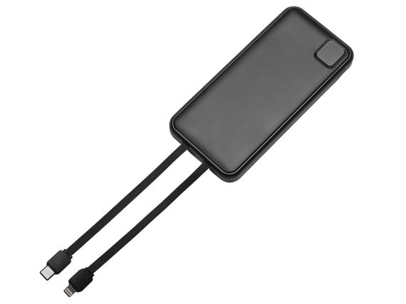 Внешний аккумулятор со встроенными кабелями «Фрэйм», 10000мач