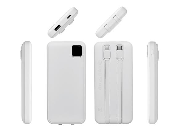 Внешний аккумулятор со встроенными кабелями «Фрэйм», 10000мач