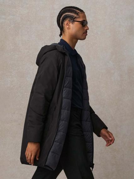 Куртка-парка унисекс Reverse, черная, размер XS