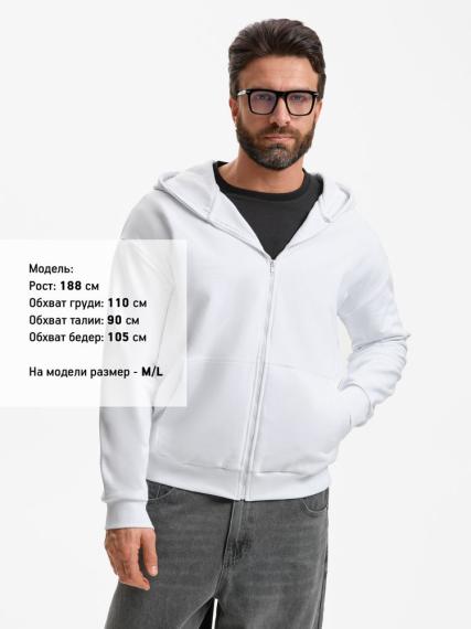 Толстовка унисекс оверсайз Sartoro, белая, размер XS/S