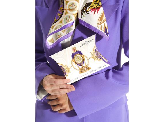 Платок «Пасхальное яйцо-часы Петушок»