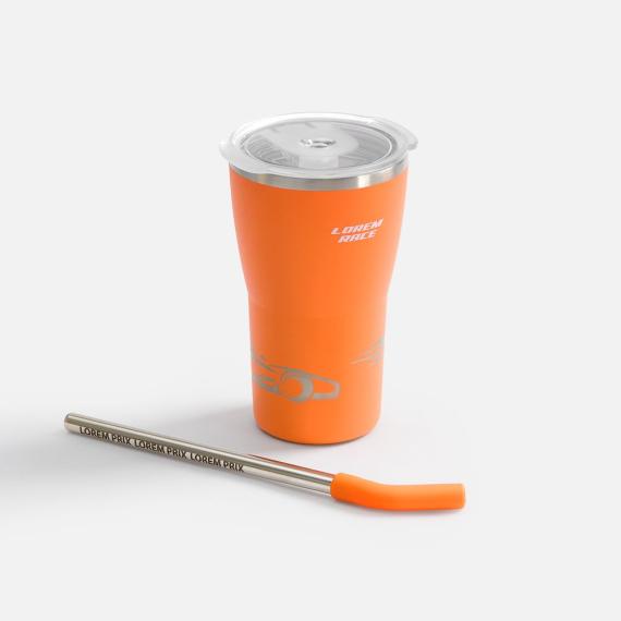 Термостакан Sapporo без логотипа, оранжевый