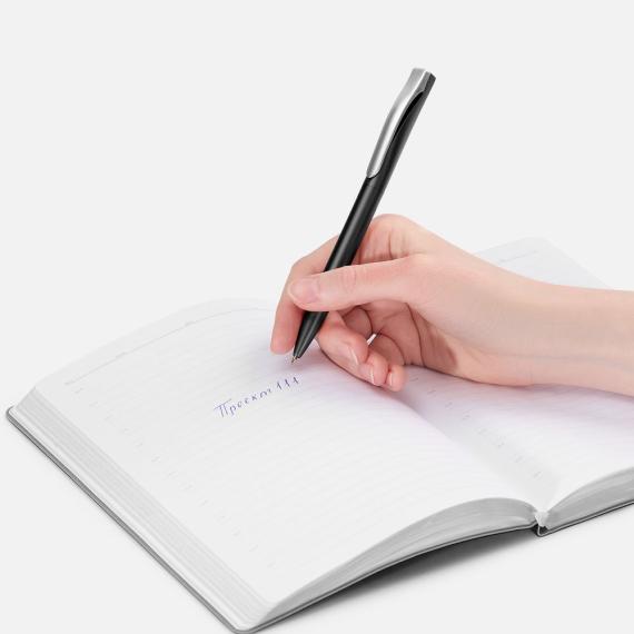 Ручка шариковая Pin Silver, черный металлик