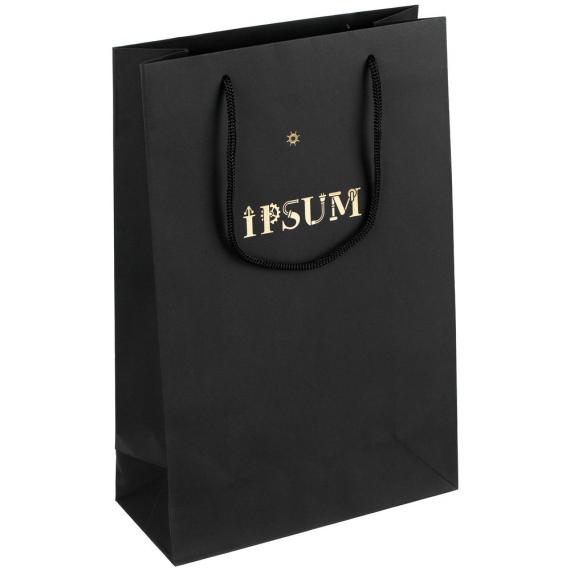 Пакет бумажный Waski M, черный