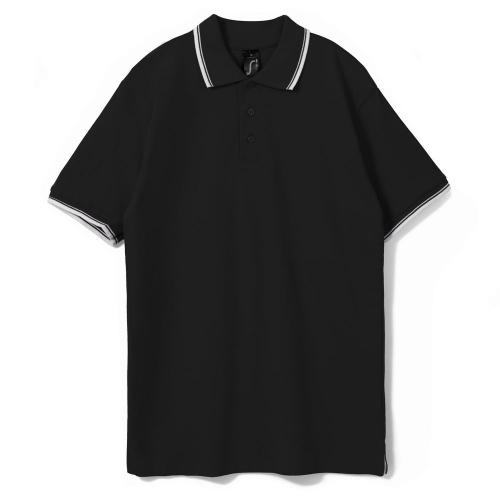 Рубашка поло мужская с контрастной отделкой Practice 270 черная, размер XXL